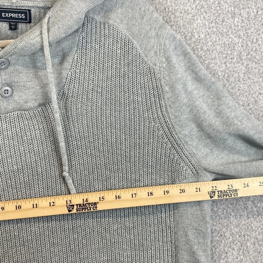 Express cotton hoodie sweater L mens gray fisherman nautical grunge retro